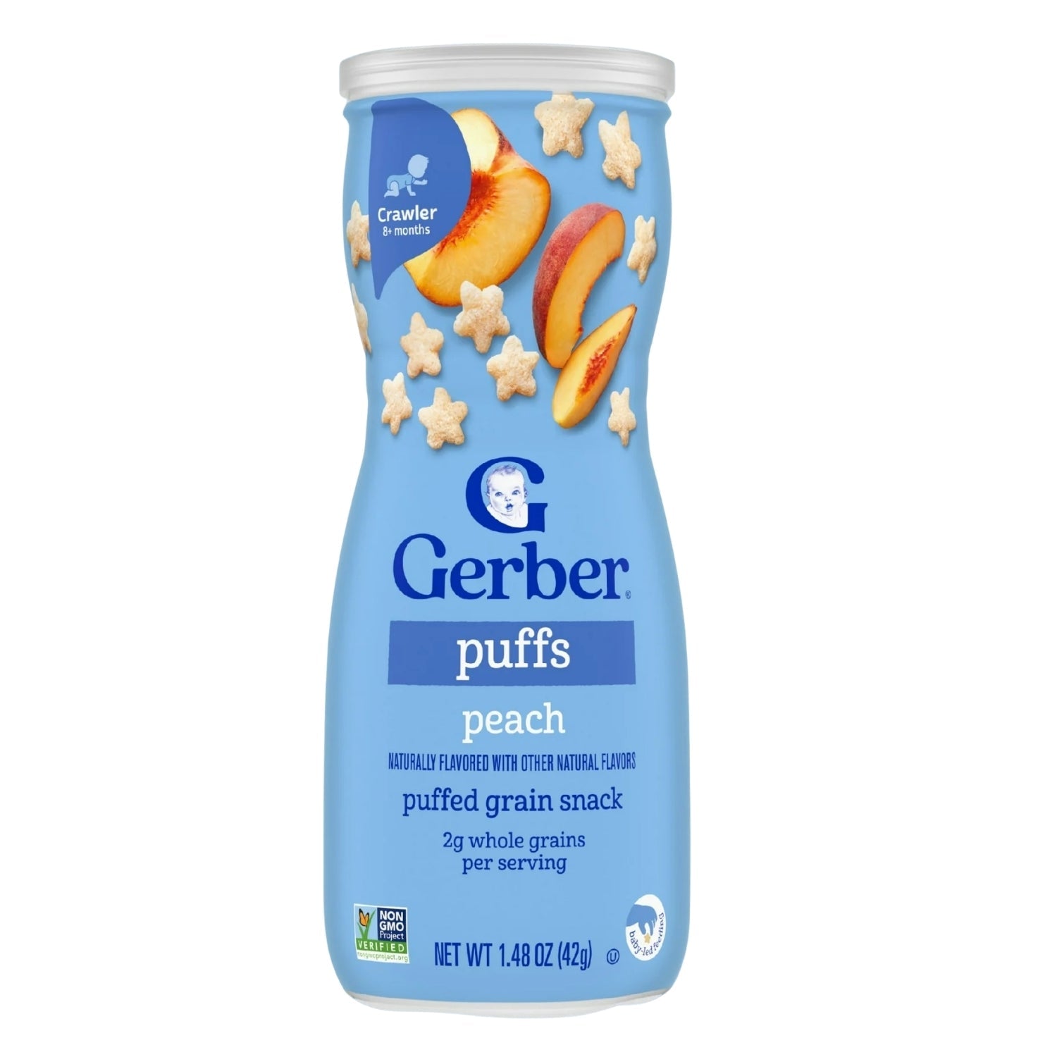 Gerber Snacks for Baby, Grain & Grow Puffs for Crawler (1.48oz) - Peach