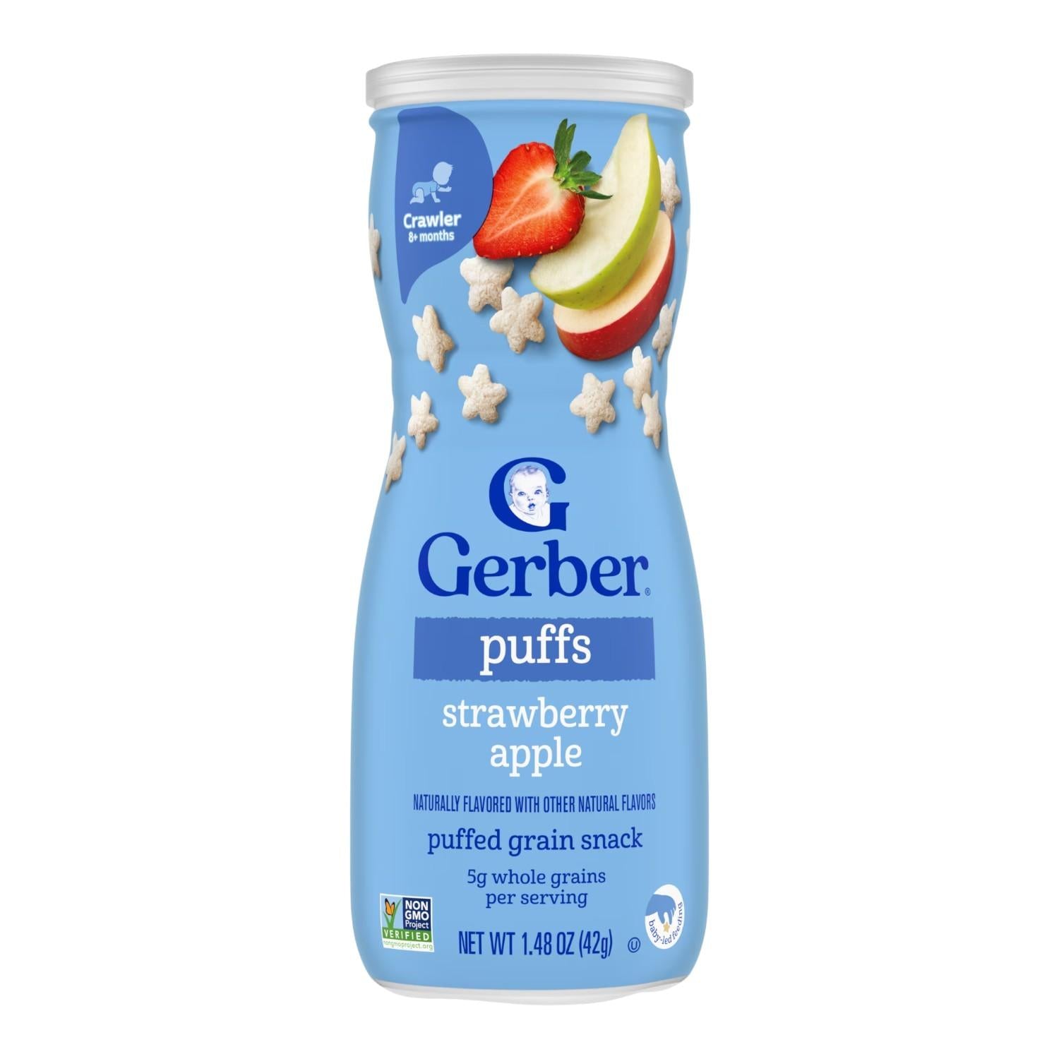 Gerber Snacks for Baby, Grain & Grow Puffs, Strawberry Apple