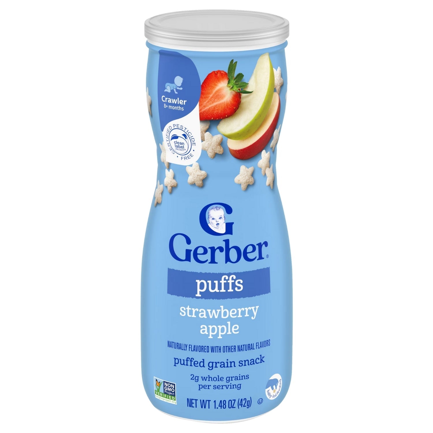 Gerber Snacks for Baby, Grain & Grow Puffs for Crawler (1.48oz) - Strawberry Apple