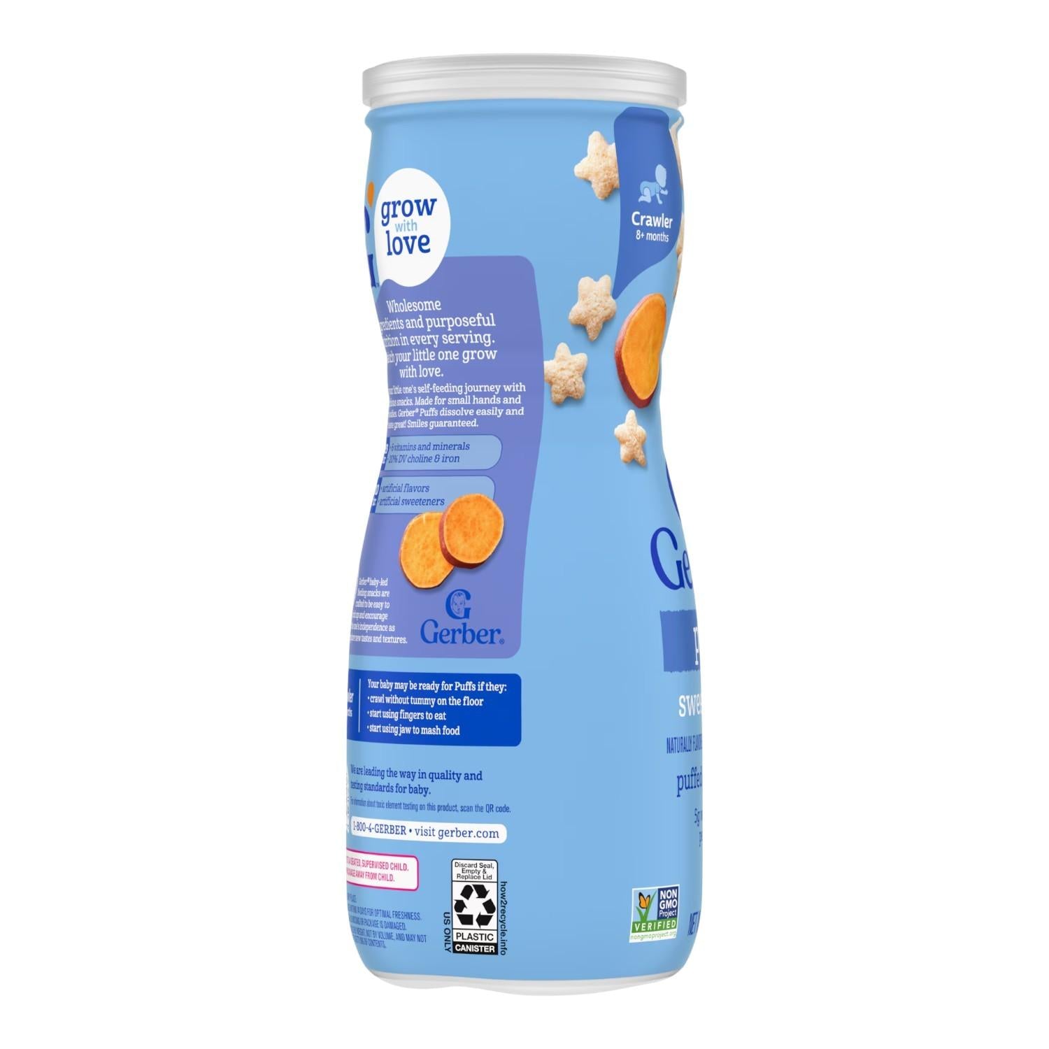 Gerber Snacks for Baby, Grain & Grow Puffs, Sweet Potato