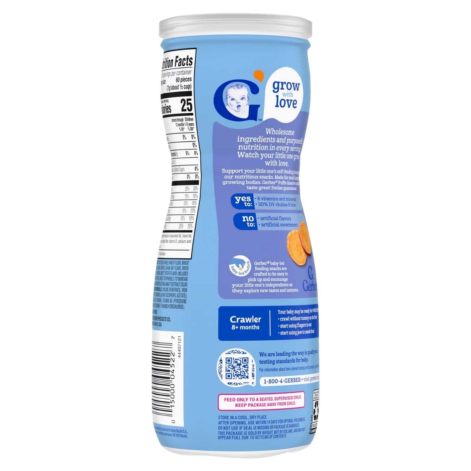Gerber Snacks for Baby, Grain & Grow Puffs for Crawler (1.48oz) - Sweet Potato