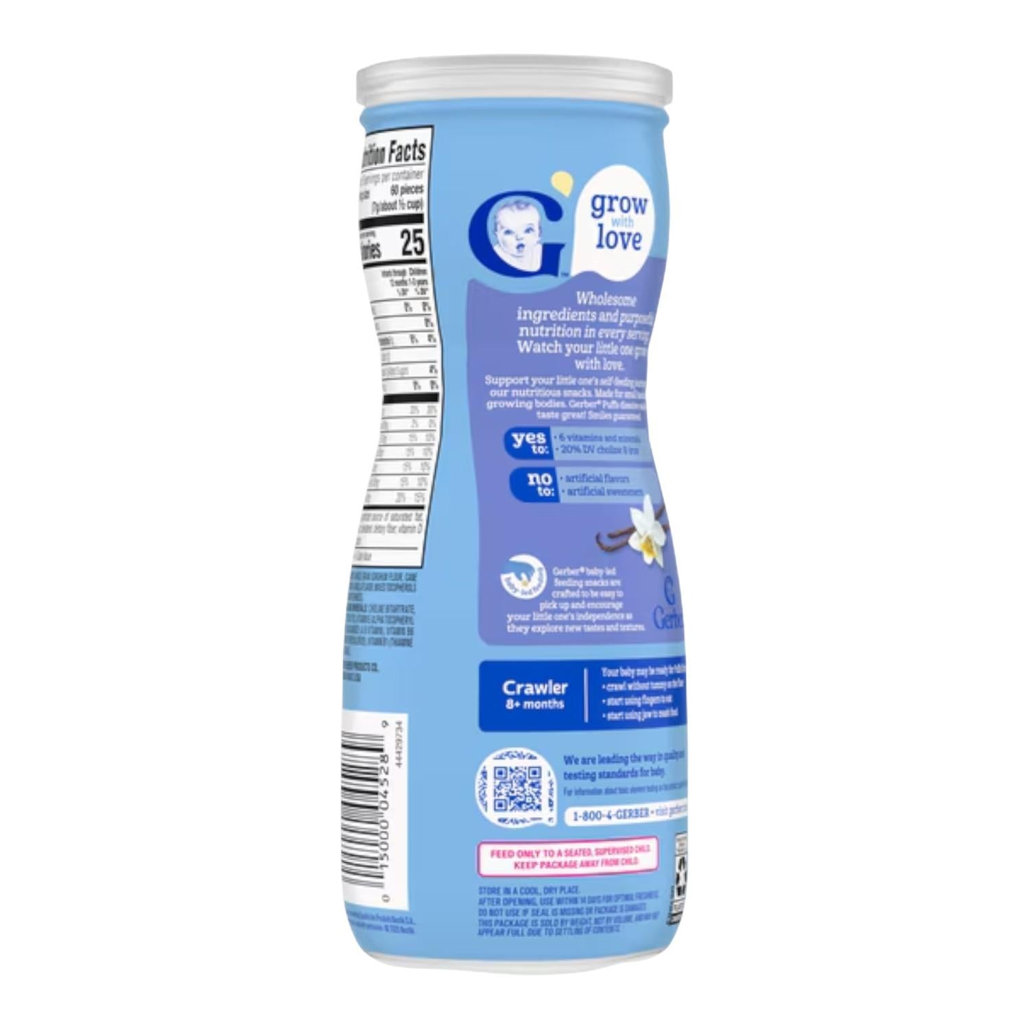 Gerber Snacks for Baby, Grain & Grow Puffs, Vanilla