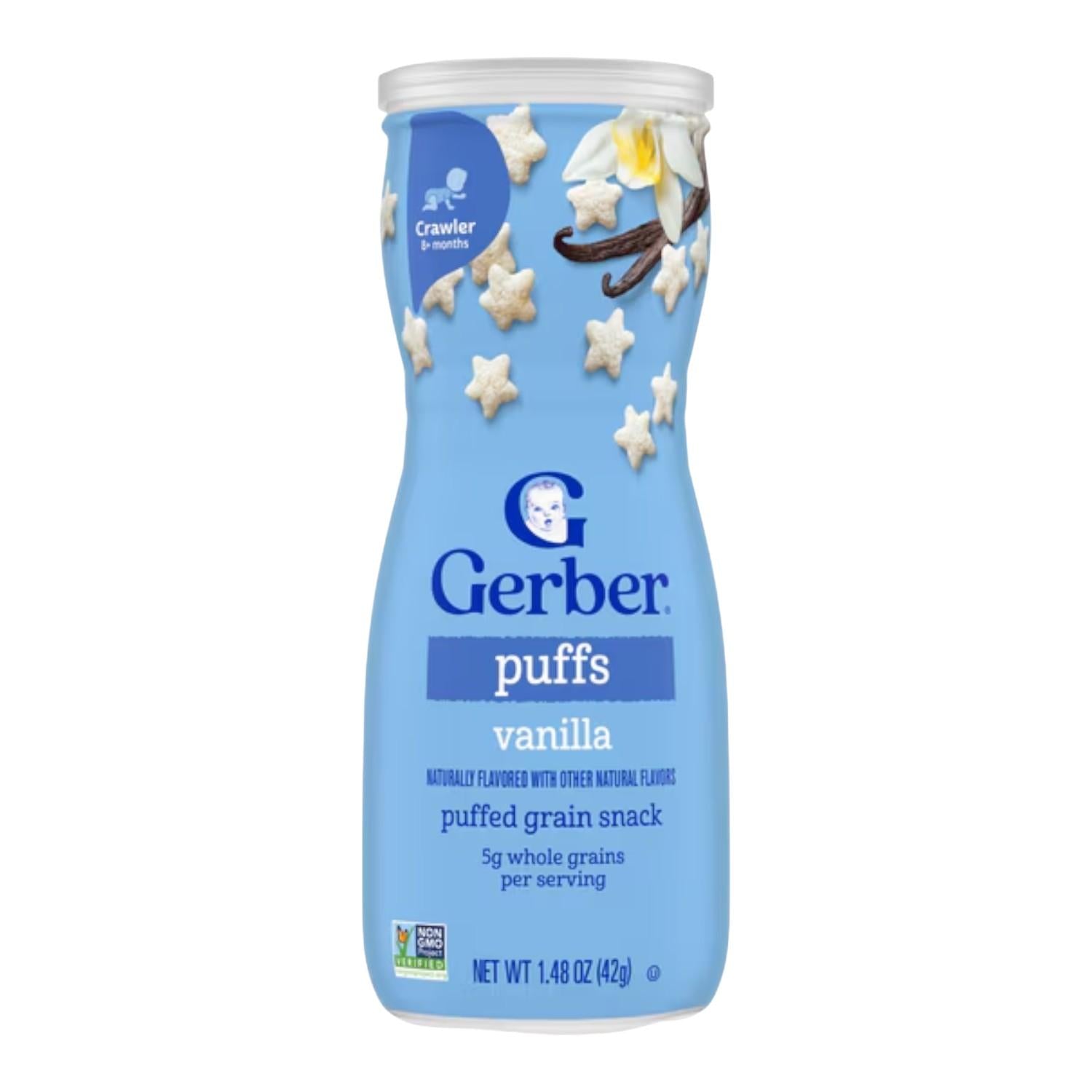Gerber Snacks for Baby, Grain & Grow Puffs, Vanilla