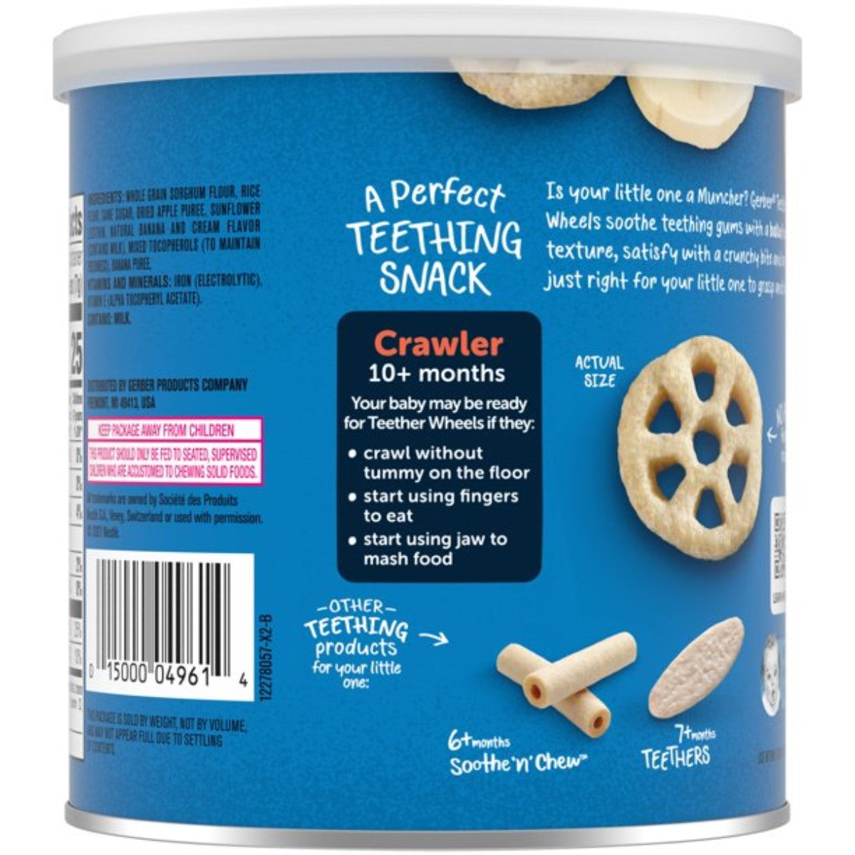 Gerber Snacks for Baby, Teether Wheels for Crawler (1.48oz) - Banana Cream
