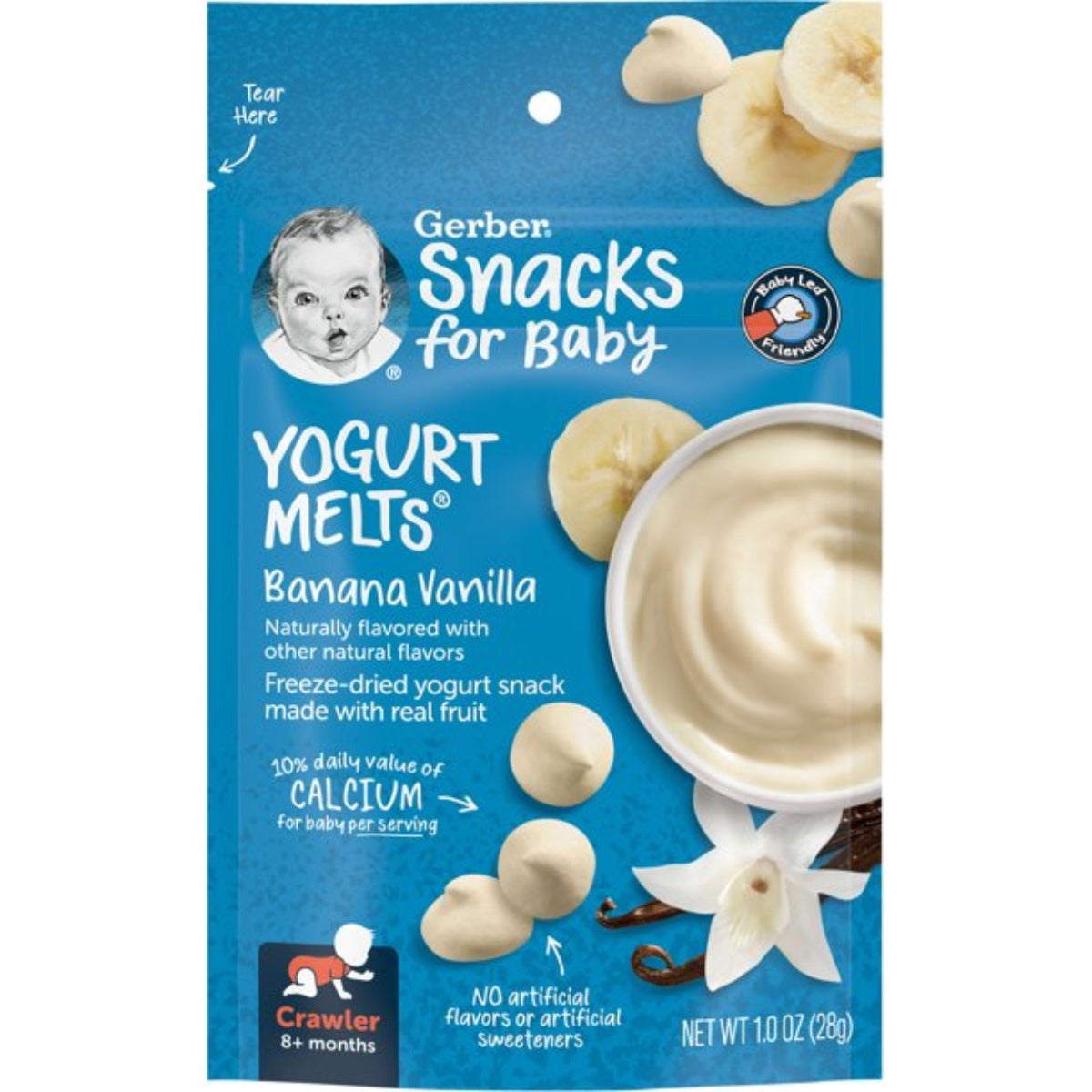 Gerber Snacks for Baby, Yogurt Melts for Crawler, Banana Vanilla