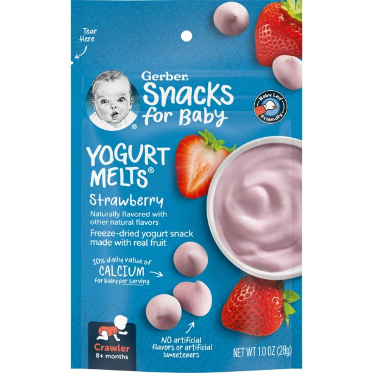 Gerber Snacks for Baby, Yogurt Melts for Crawler - Strawberry