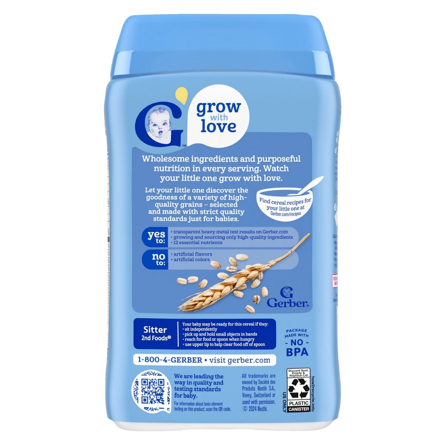 Gerber Cereal for Baby, Grain & Grow, Multigrain for Sitter (8oz)