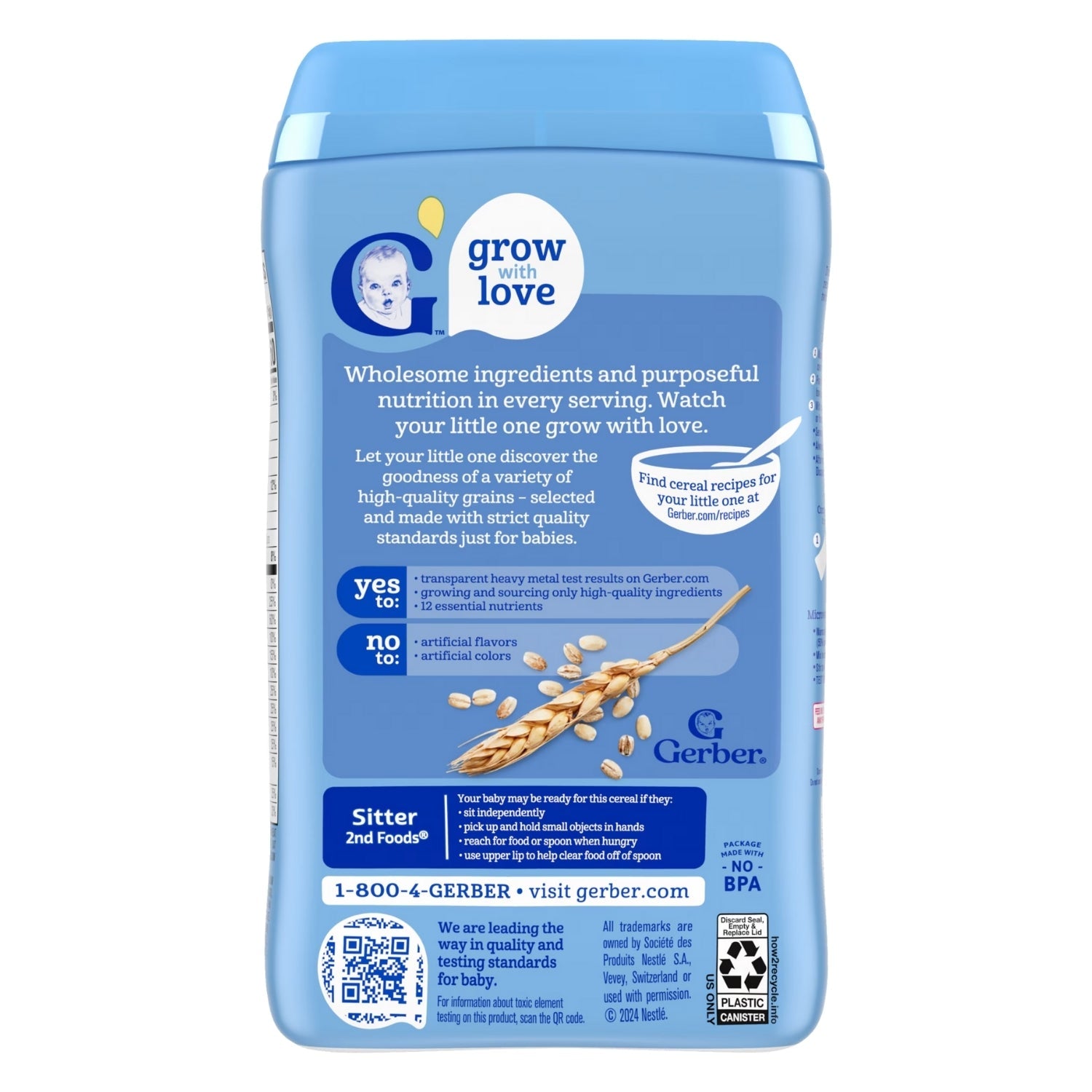 Gerber Cereal for Baby, Grain & Grow, Multigrain for Sitter (16oz)