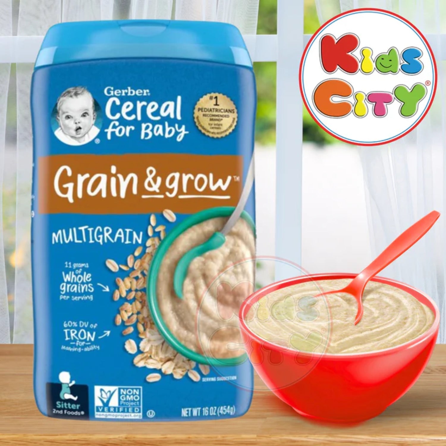 Gerber Cereal for Baby, Grain & Grow, Multigrain for Sitter