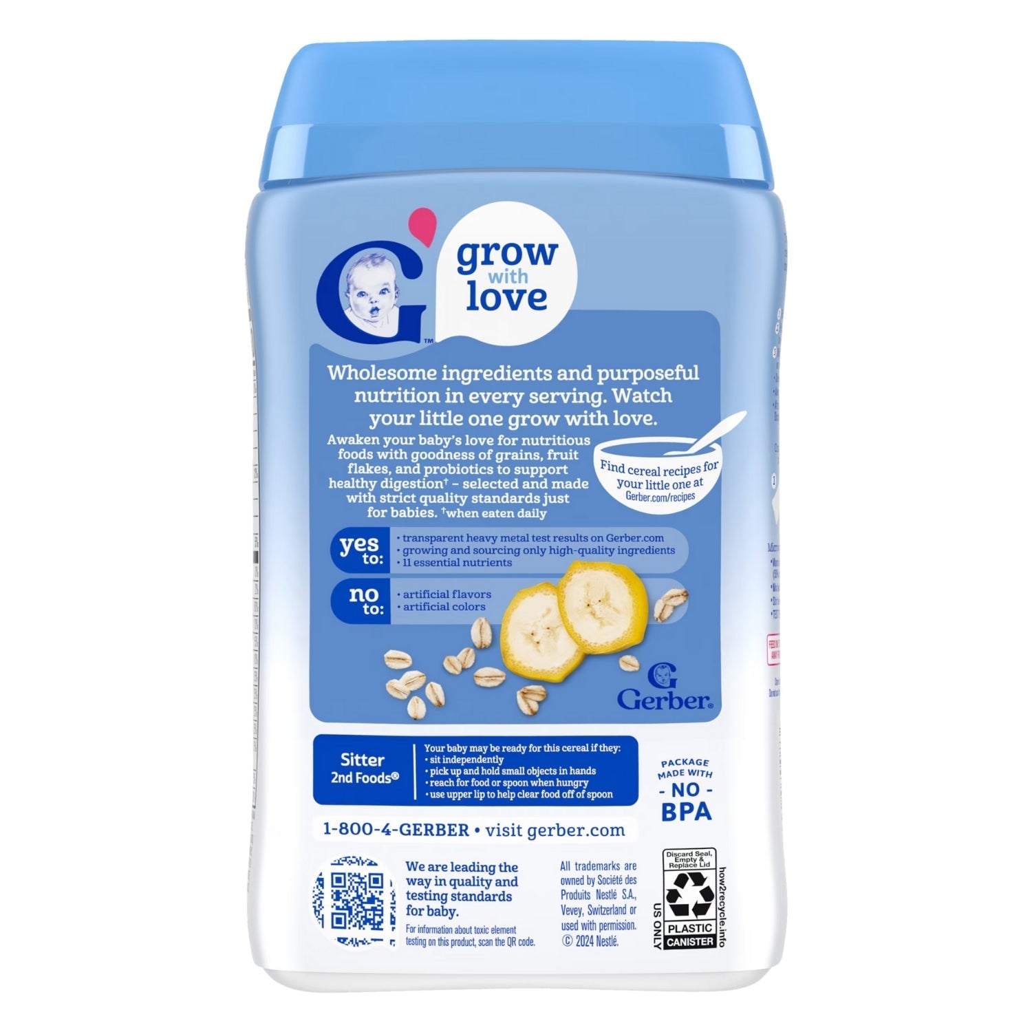 Gerber Cereal for Baby, Probiotic Oatmeal Banana for Sitter (8oz)