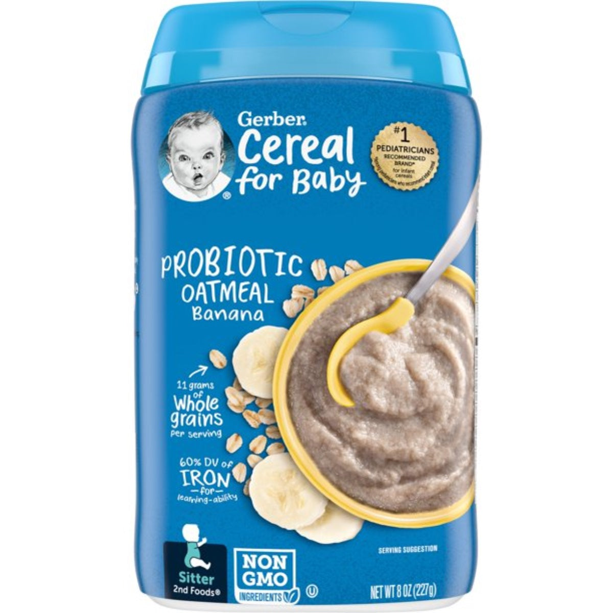 Gerber Cereal for Baby, Probiotic Oatmeal Banana for Sitter (8oz)