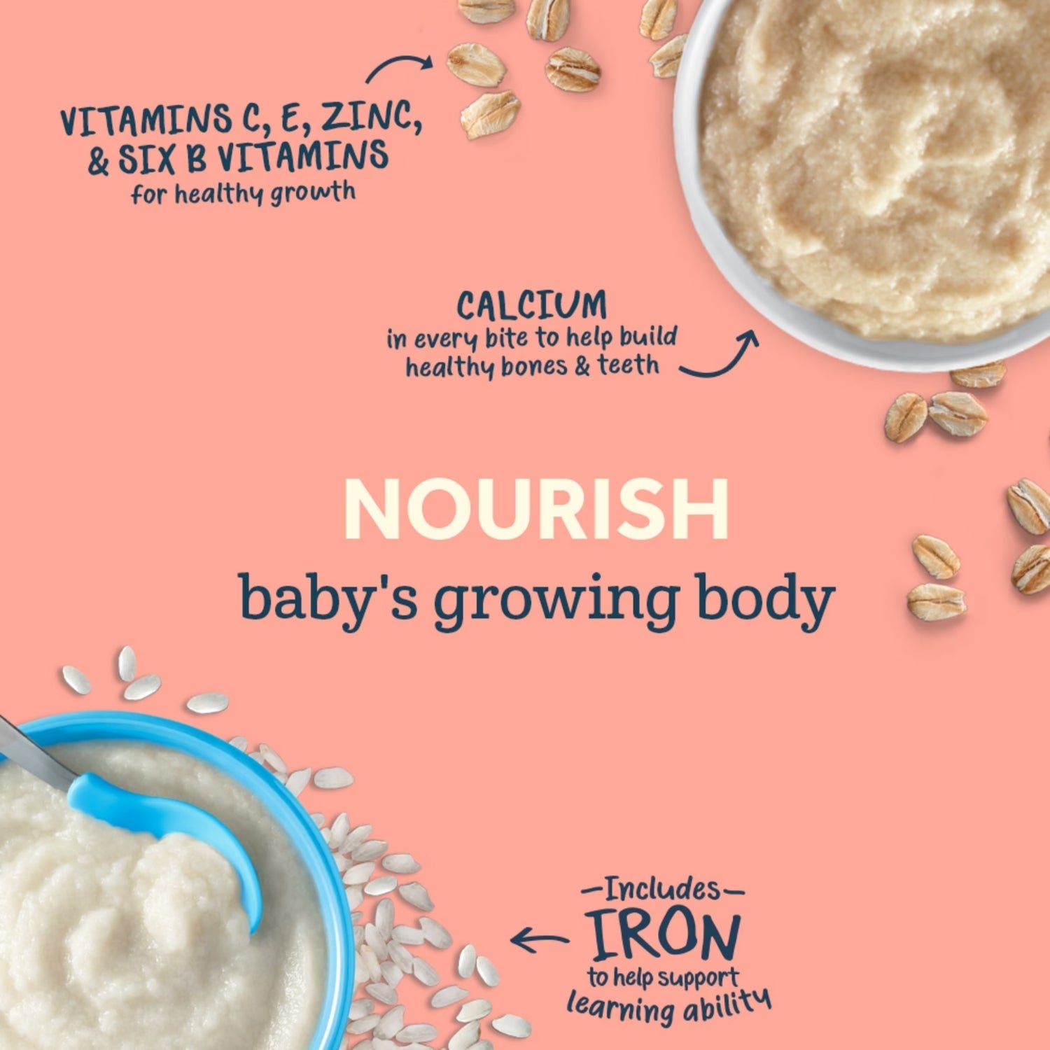 Gerber Cereal for Baby, Grain & Grow, Oatmeal for Supported Sitter (8oz)