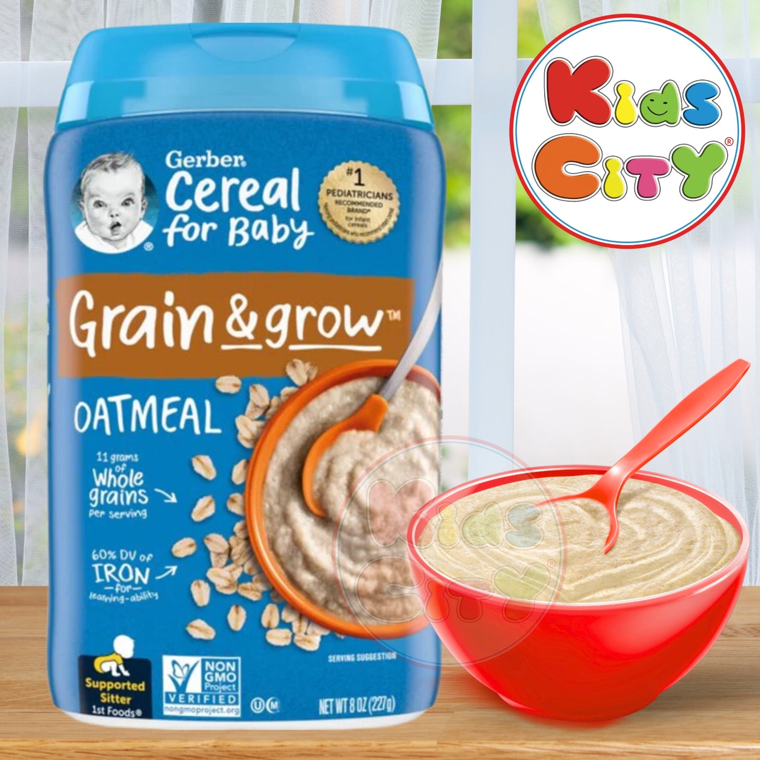 Gerber Cereal for Baby, Grain & Grow, Oatmeal for Supported Sitter (8oz)