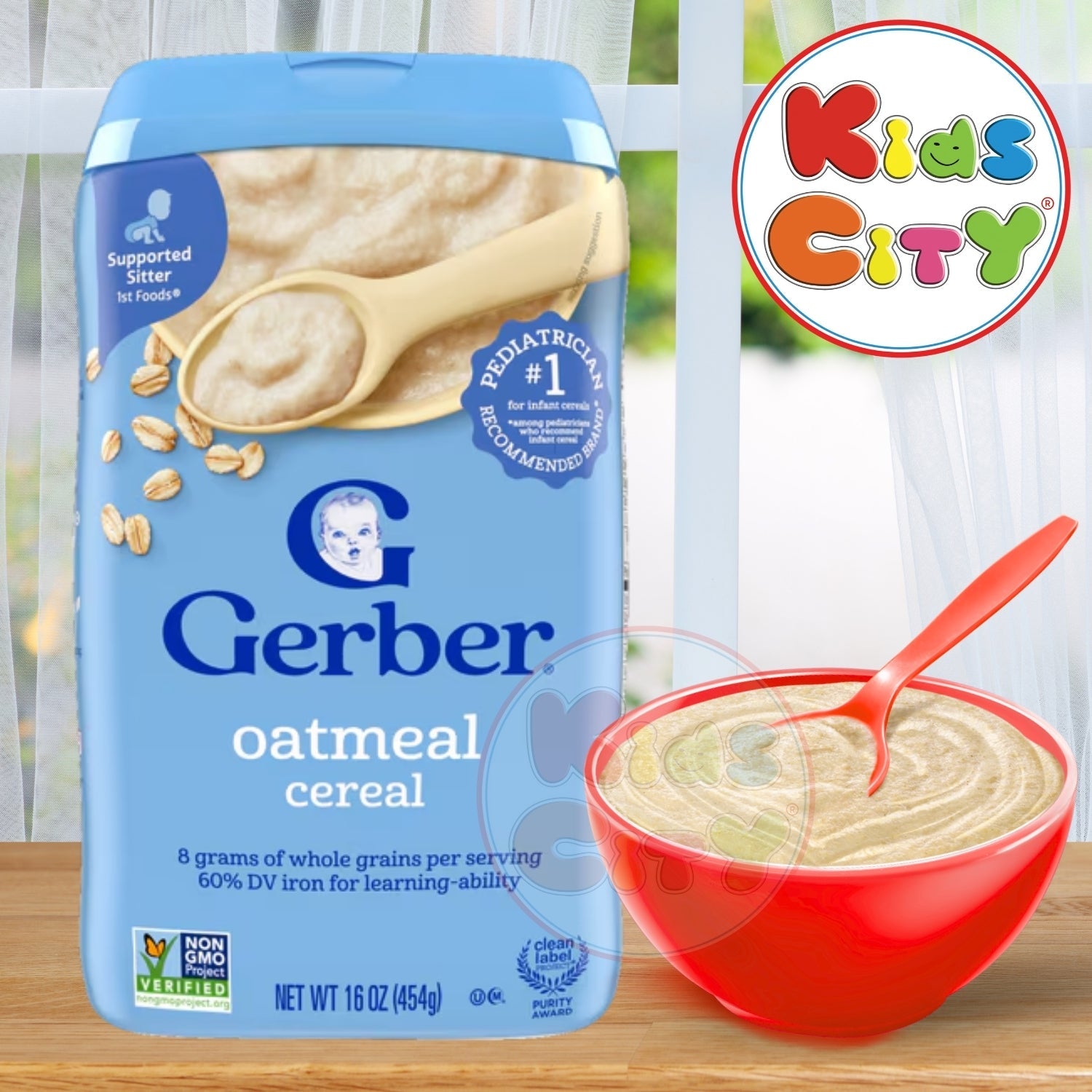 Gerber Cereal for Baby, Grain & Grow, Oatmeal for Supported Sitter (8oz) (Pack of 1)