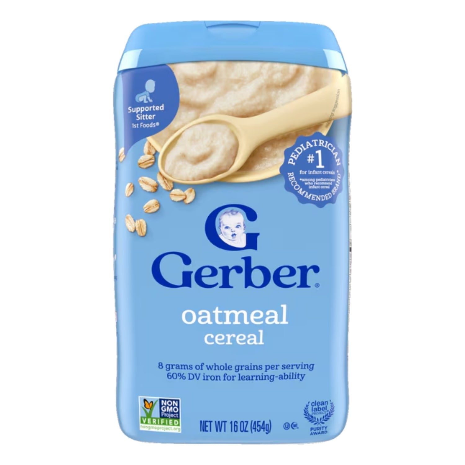 Gerber Cereal for Baby, Grain & Grow, Oatmeal for Supported Sitter (8oz)