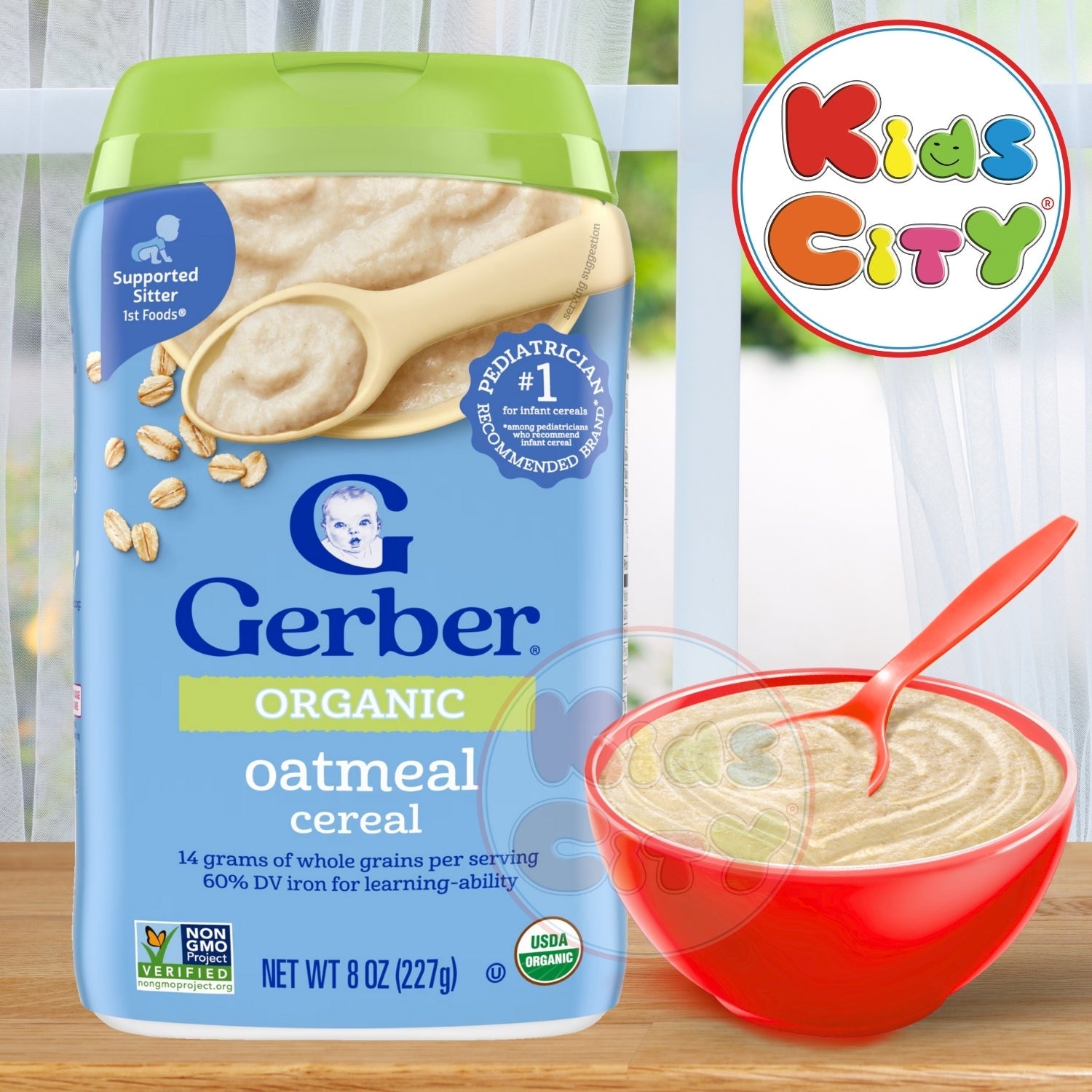 Gerber Cereal for Baby, Organic Oatmeal Cereal for Supported Sitter (8oz)