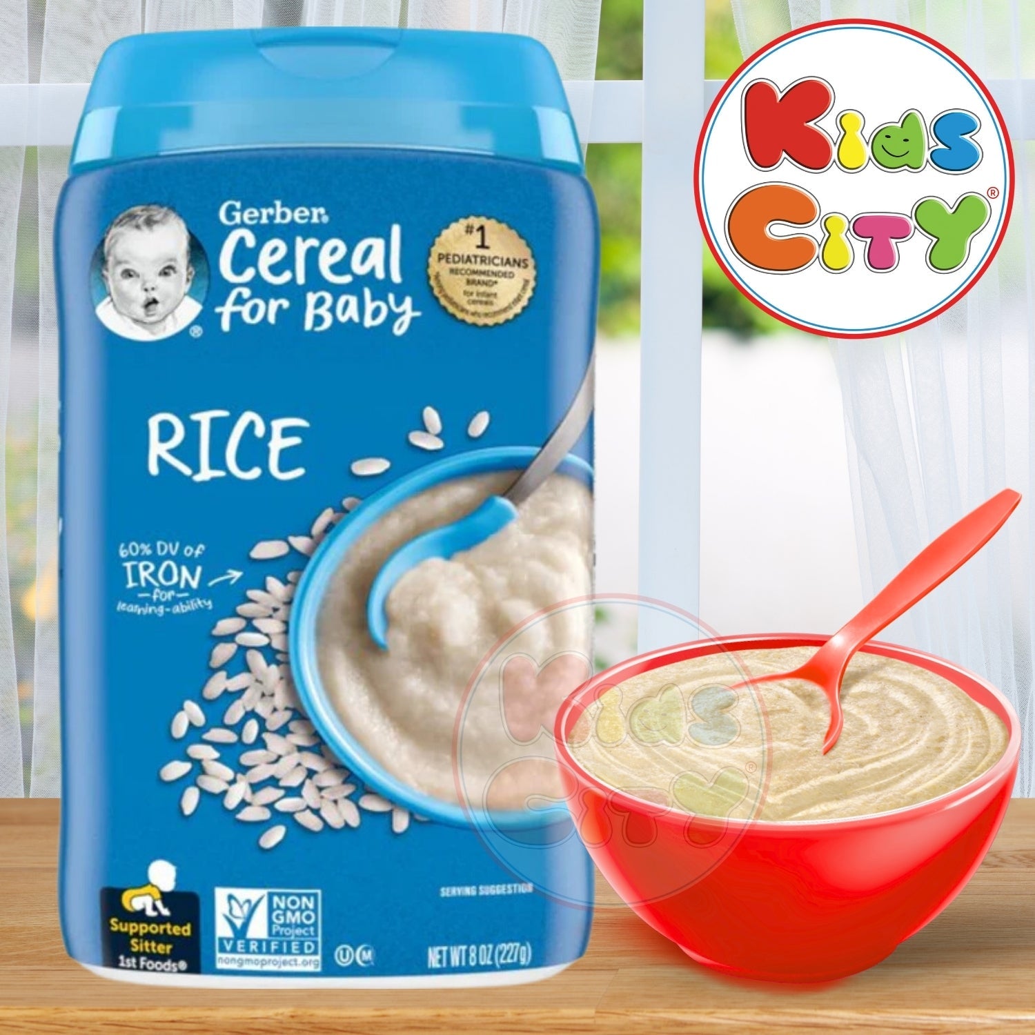 Gerber Cereal for Baby, Rice for Supported Sitter