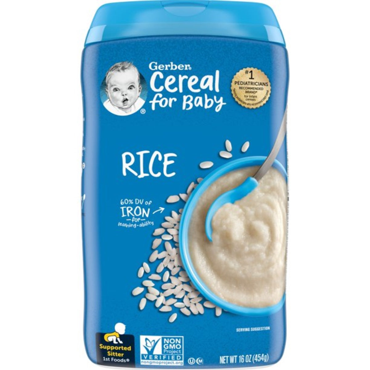 Gerber Cereal for Baby, Rice for Supported Sitter (16oz)