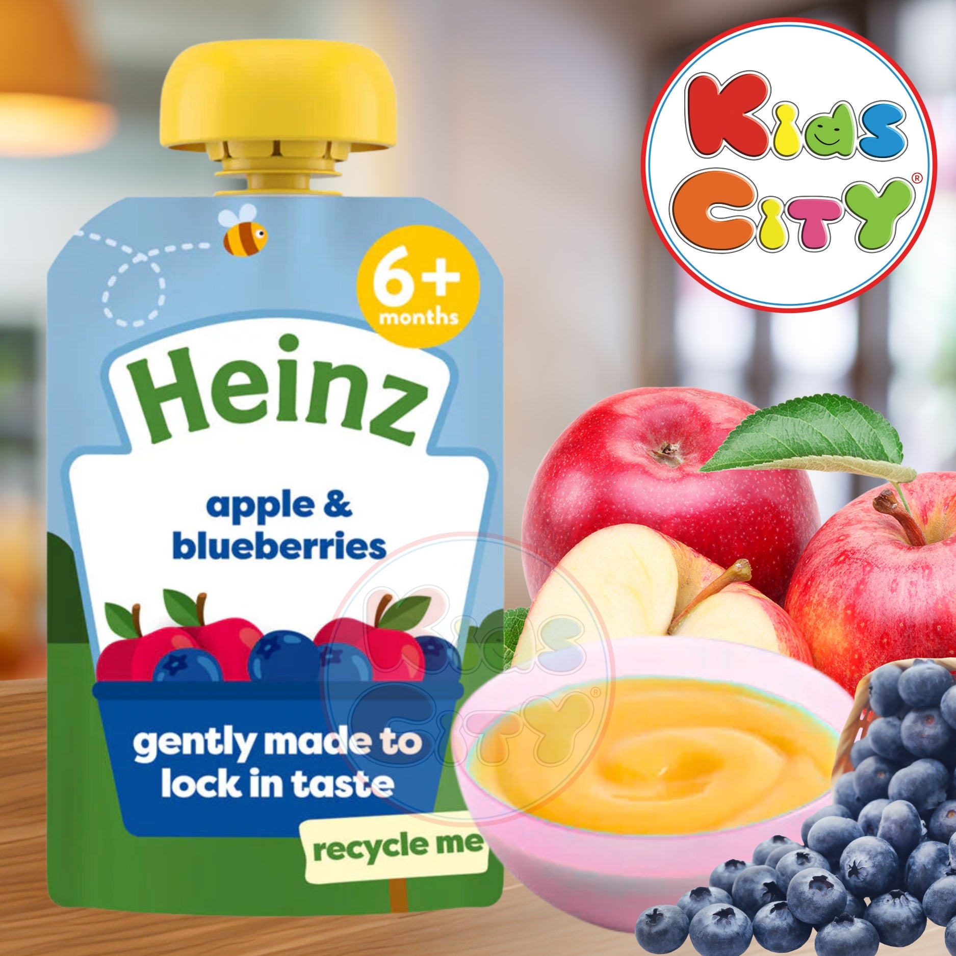 Heinz Baby Puree, Apple & Blueberries - 100g