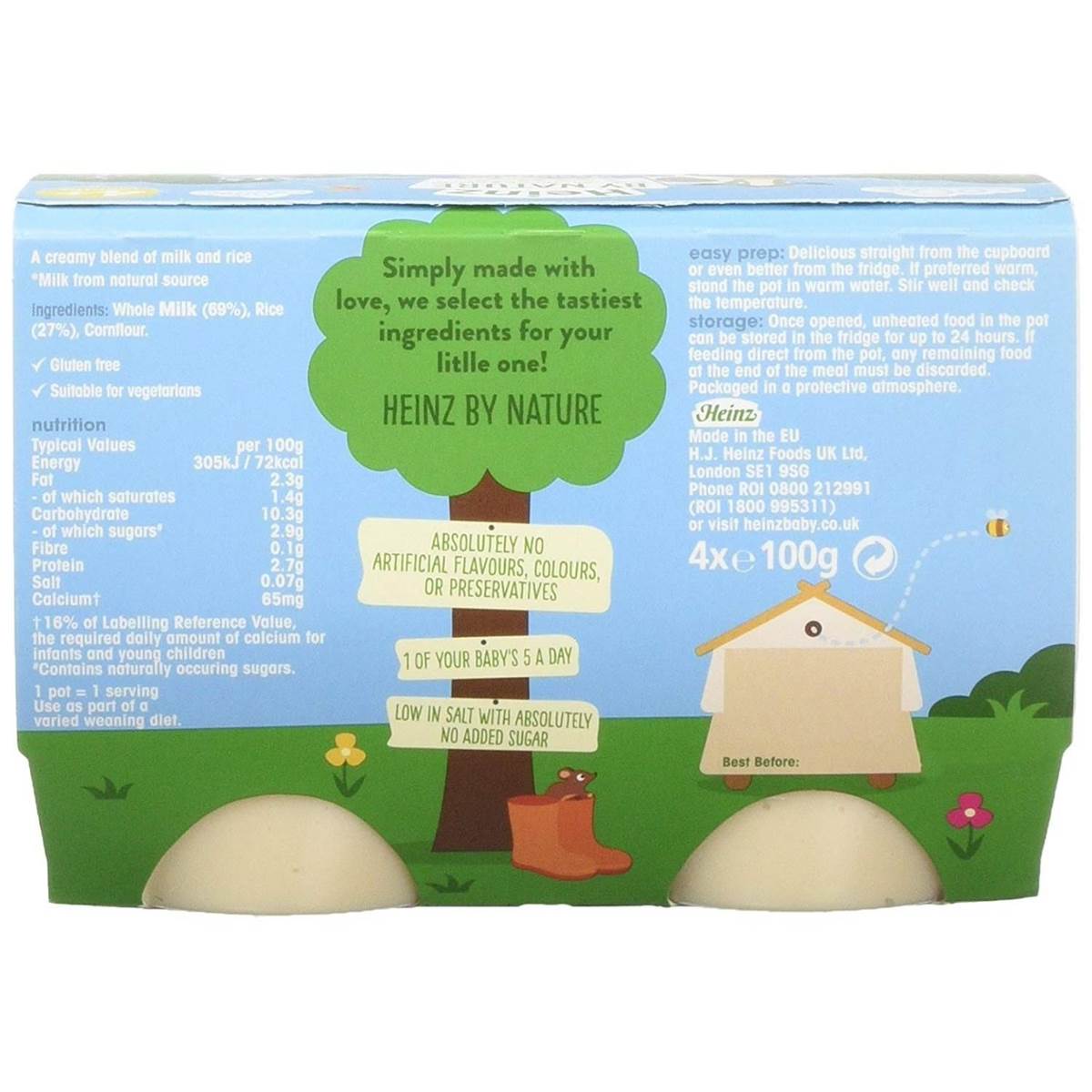 Heinz by Nature (4 pack) Creamy Rice Pudding - 400g (4x100g)