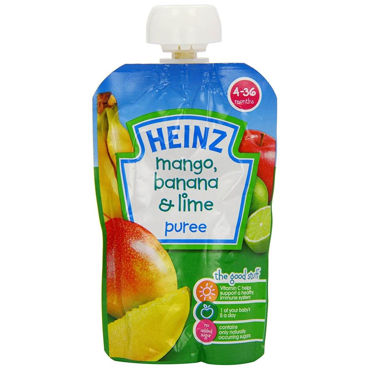 Heinz Baby Food Pouch, Mango, Banana, Lime Puree, 100g