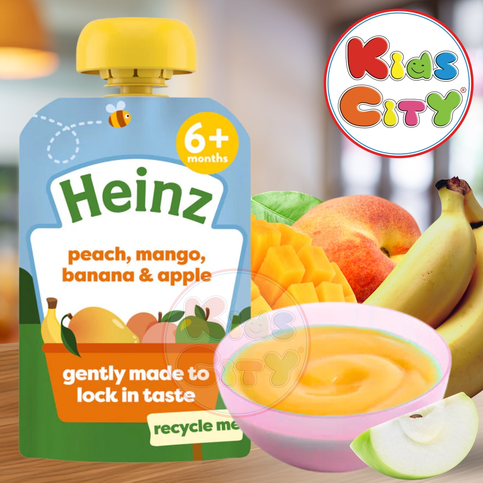 Heinz Baby Puree, Peach Mango Banana & Apple Puree - 100g