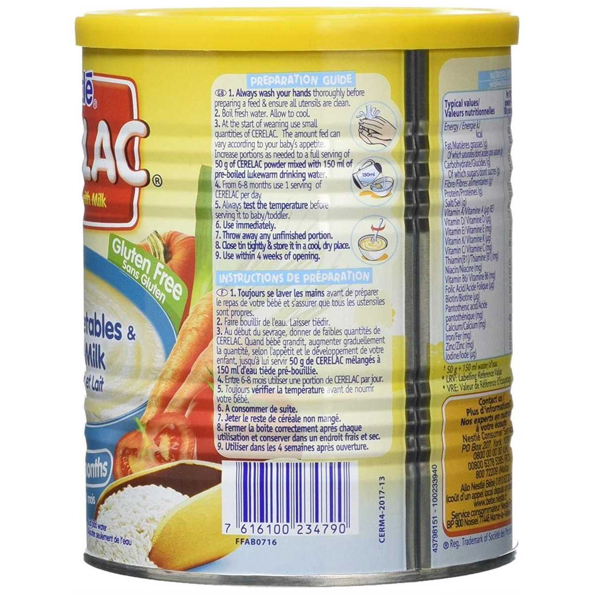 Nestle Cerelac Mixed Vegetables & Rice With Milk (7m+) - 400g (Imported)