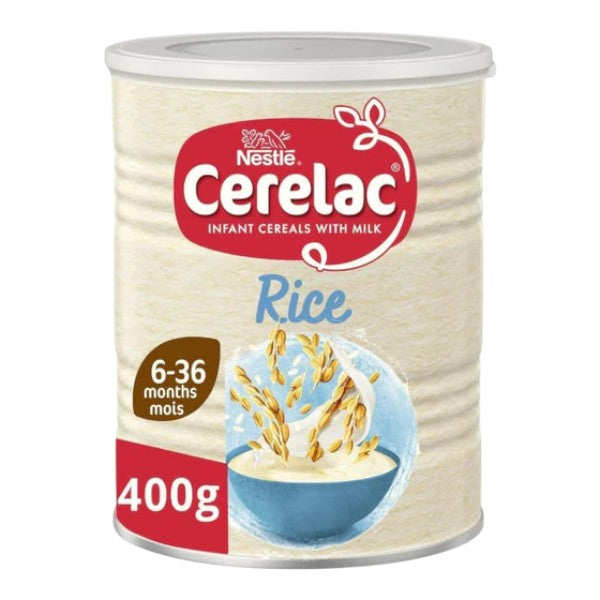 Nestle Cerelac Baby Rice (Riz) With Milk (6m+) - 400g (Gluten Free)