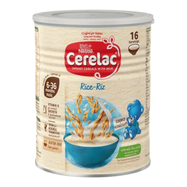 Nestle Cerelac Baby Rice (Riz) With Milk (6m+) - 400g (Gluten Free)