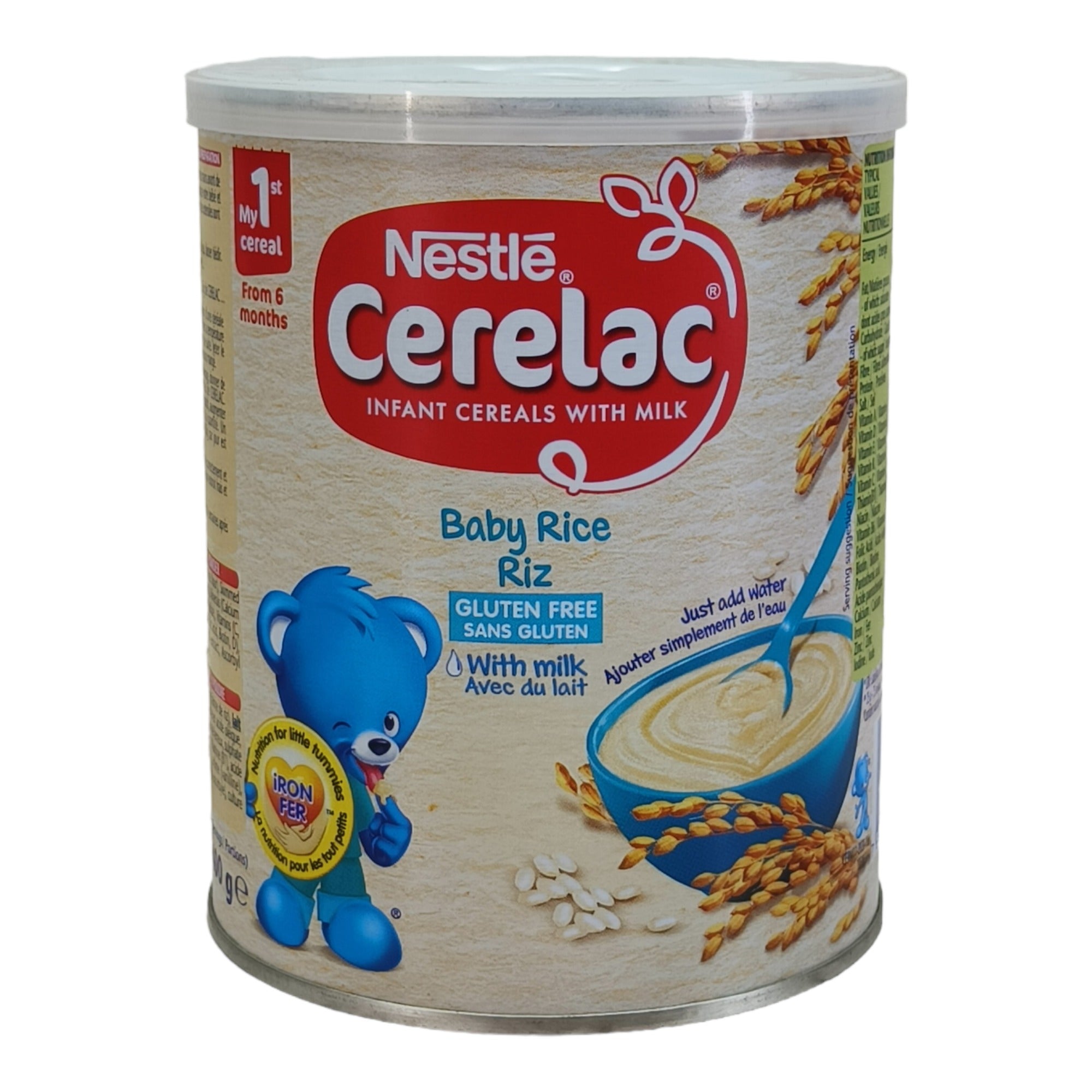 Nestle Cerelac Baby Rice Riz With Milk 6m, 400g Gluten Free
