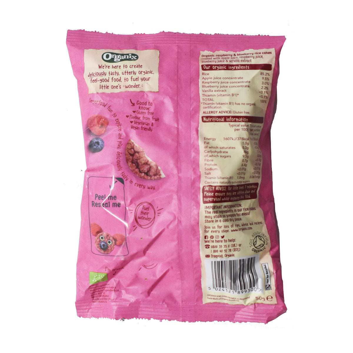 Organix Raspberry Stars Organix Finger Foods 50g - Rasberry & Blueberry Rice Cakes – KidsCity.in