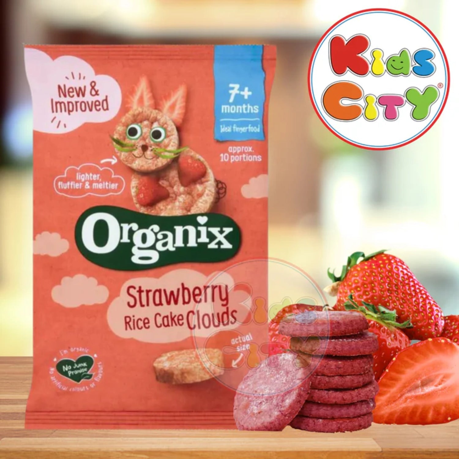 Organix Finger Foods 40g, Strawberry Rice Cakes Clouds