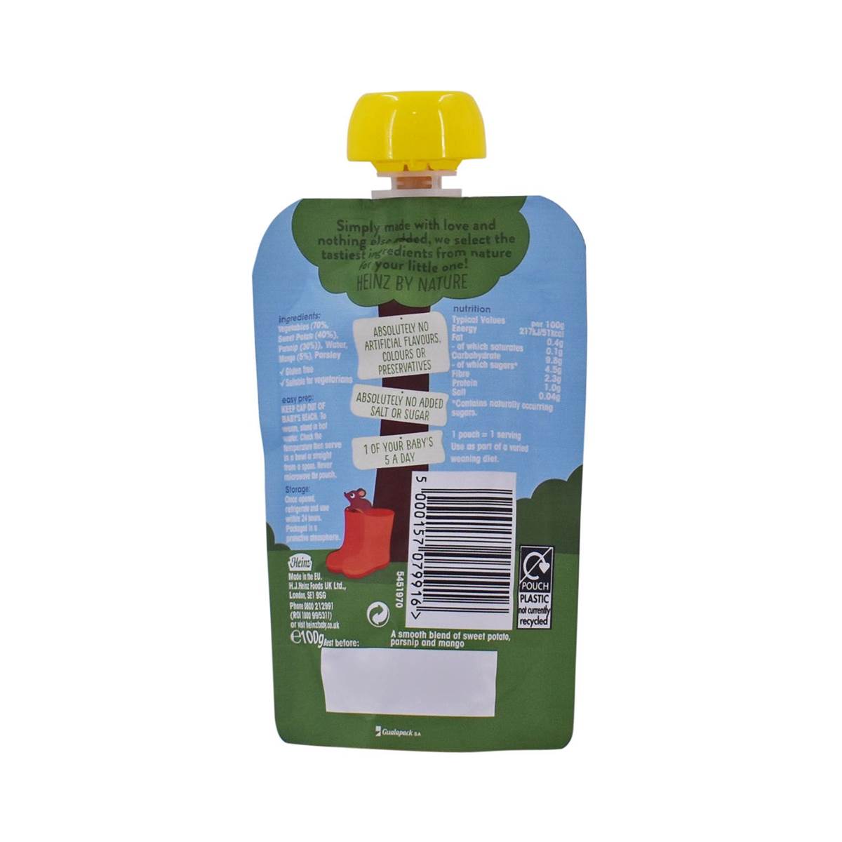 Heinz Baby Food Pouch, Sweet Potato, Parsnip & Mango - 100g