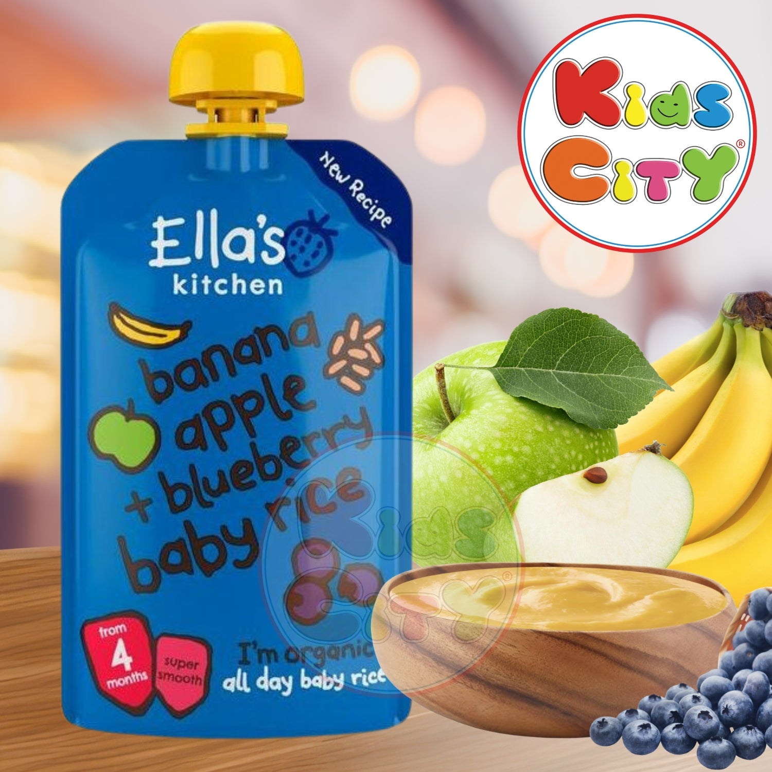 Ellas Kitchen Banana Apple + Blueberries + Baby Rice - 120g
