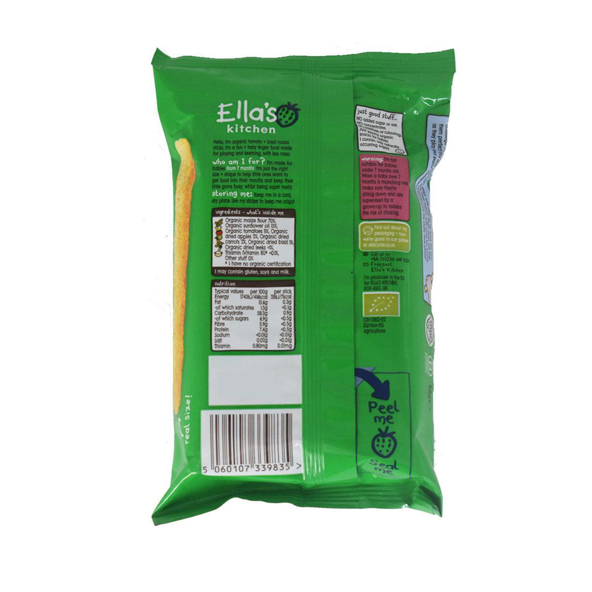 Ellas Kitchen Melty Sticks, Tomato + Basil - 16g