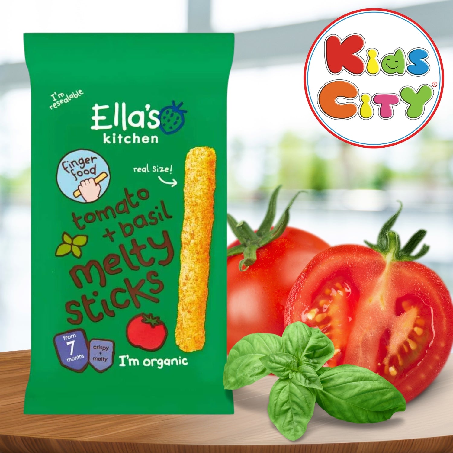 Ellas Kitchen Melty Sticks, Tomato + Basil - 16g