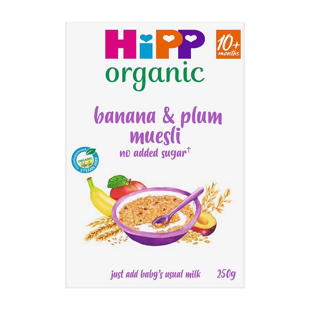 Hipp Organic Banana, Plum Muesli Cereal 10m, 250g