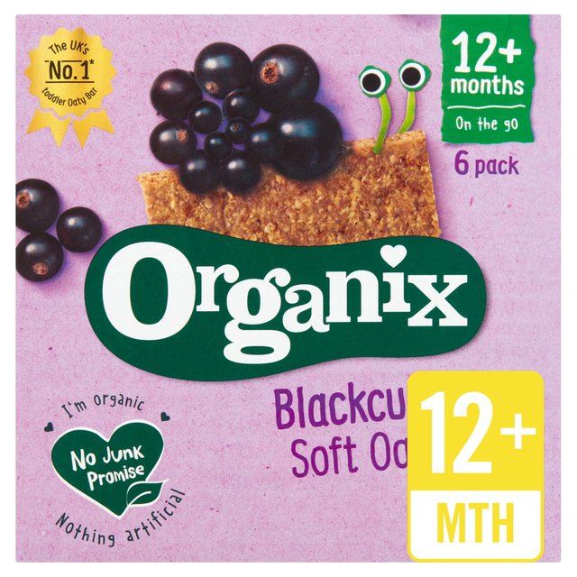 Organix Soft Oaty Bars, Blackcurrant 12m, 180g 6x30g
