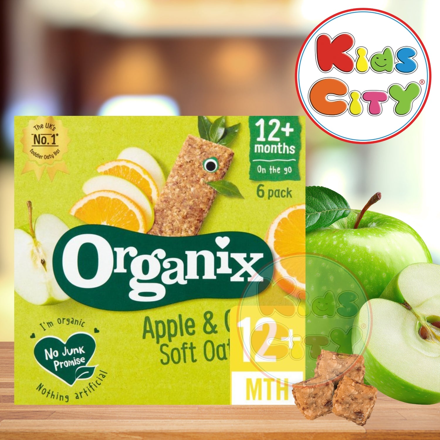 Organix Soft Oaty Bars, Apple & Orange (12m+) - 180g (6x30g)