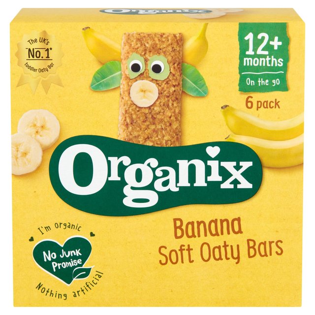 Organix Soft Oaty Bars, Banana (12m+) - 180g (6x30g)