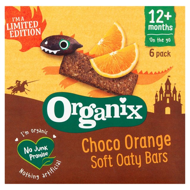 Organix Soft Oaty Bars, Choco Orange 12m, 180g 6x30g