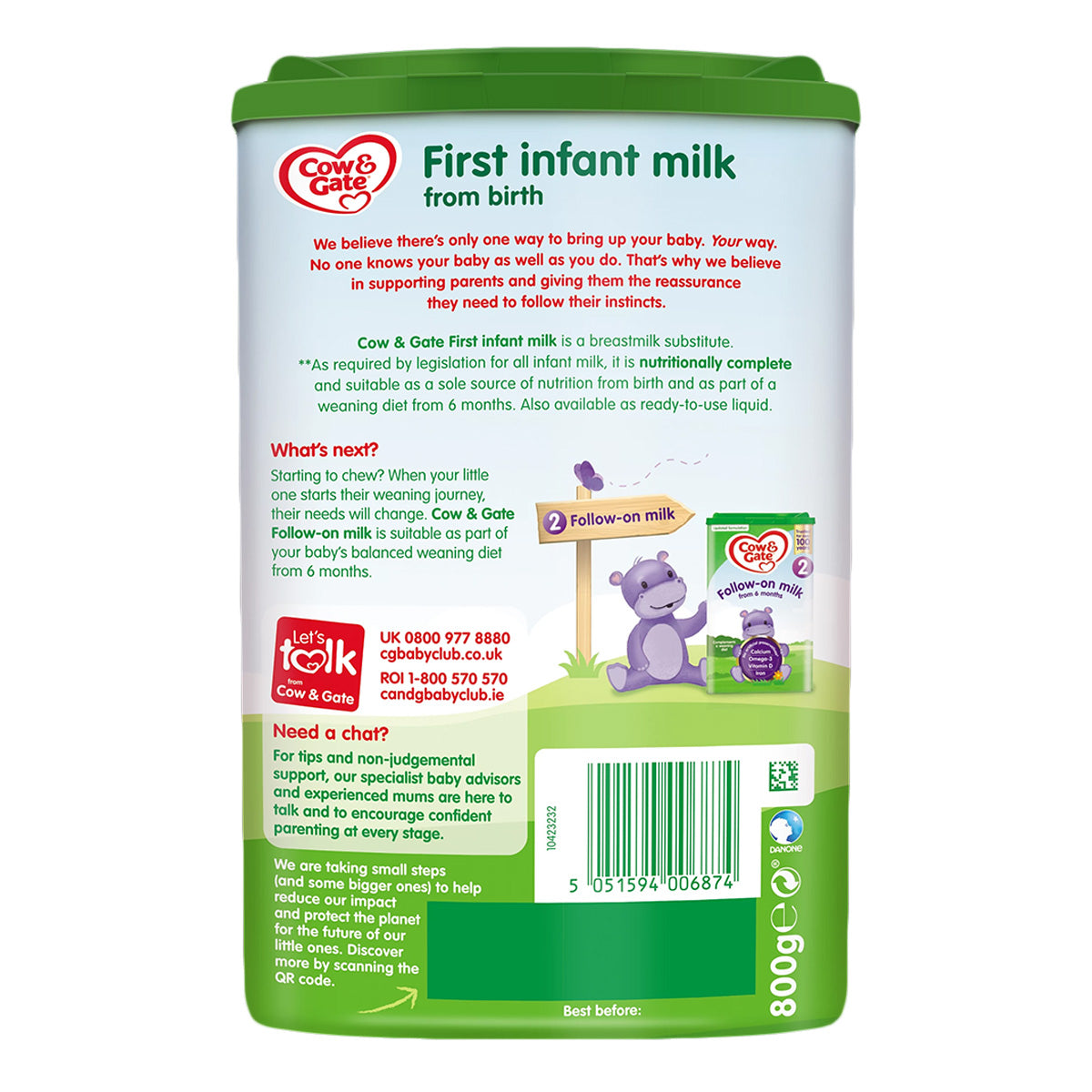 Cow & Gate Stage 1, First Infant Milk - 800g