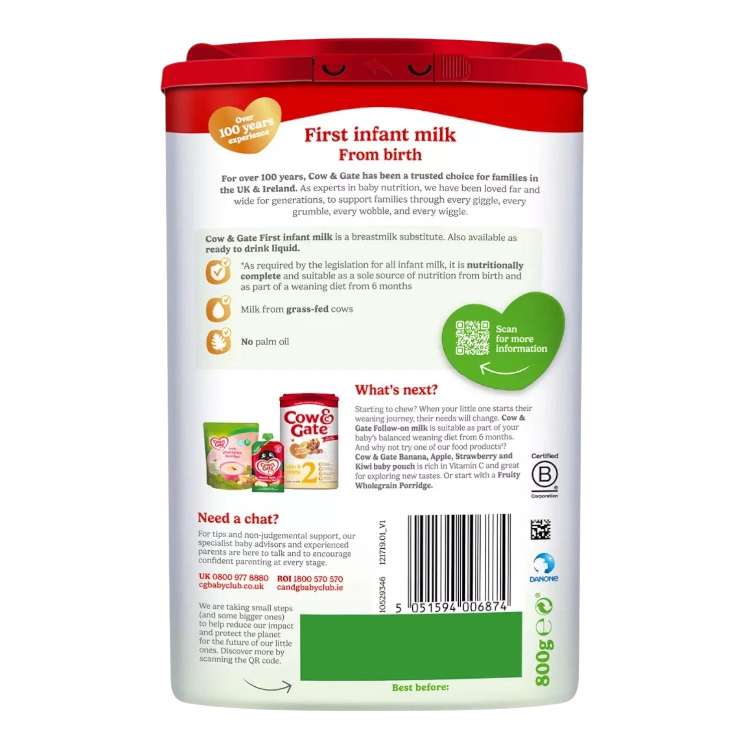 Cow & Gate Stage 1, First Infant Milk (0m+) 800g (Pack of 1)
