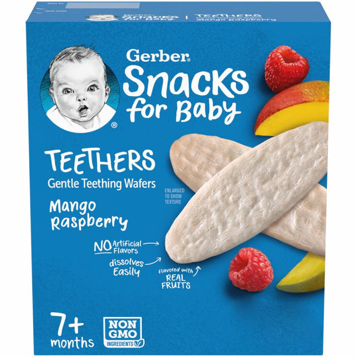 Gerber Teethers Gentle Teething Wafers, Mango Rasberry - 48g