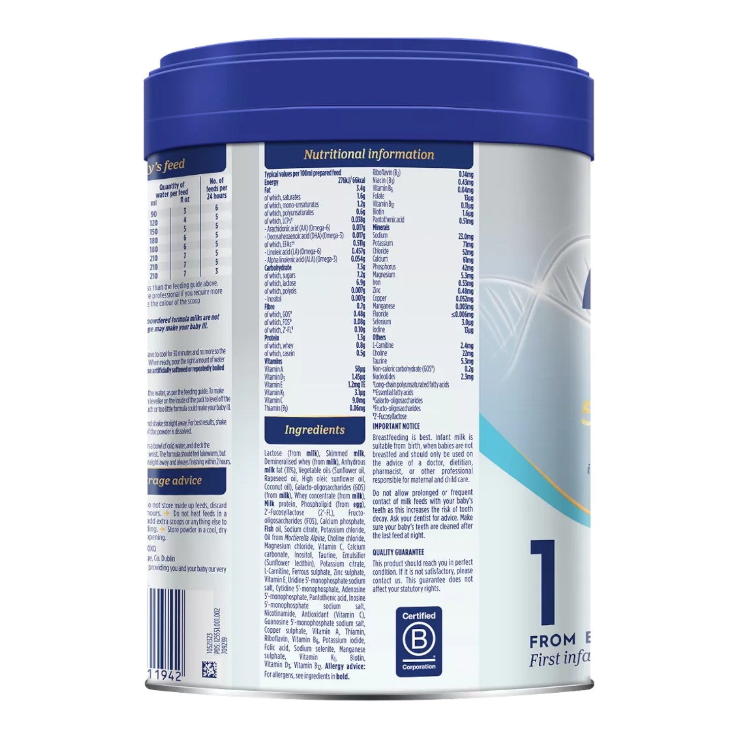 Aptamil Advanced 1 First Infant Milk (0m+) 800g (Pack of 1)