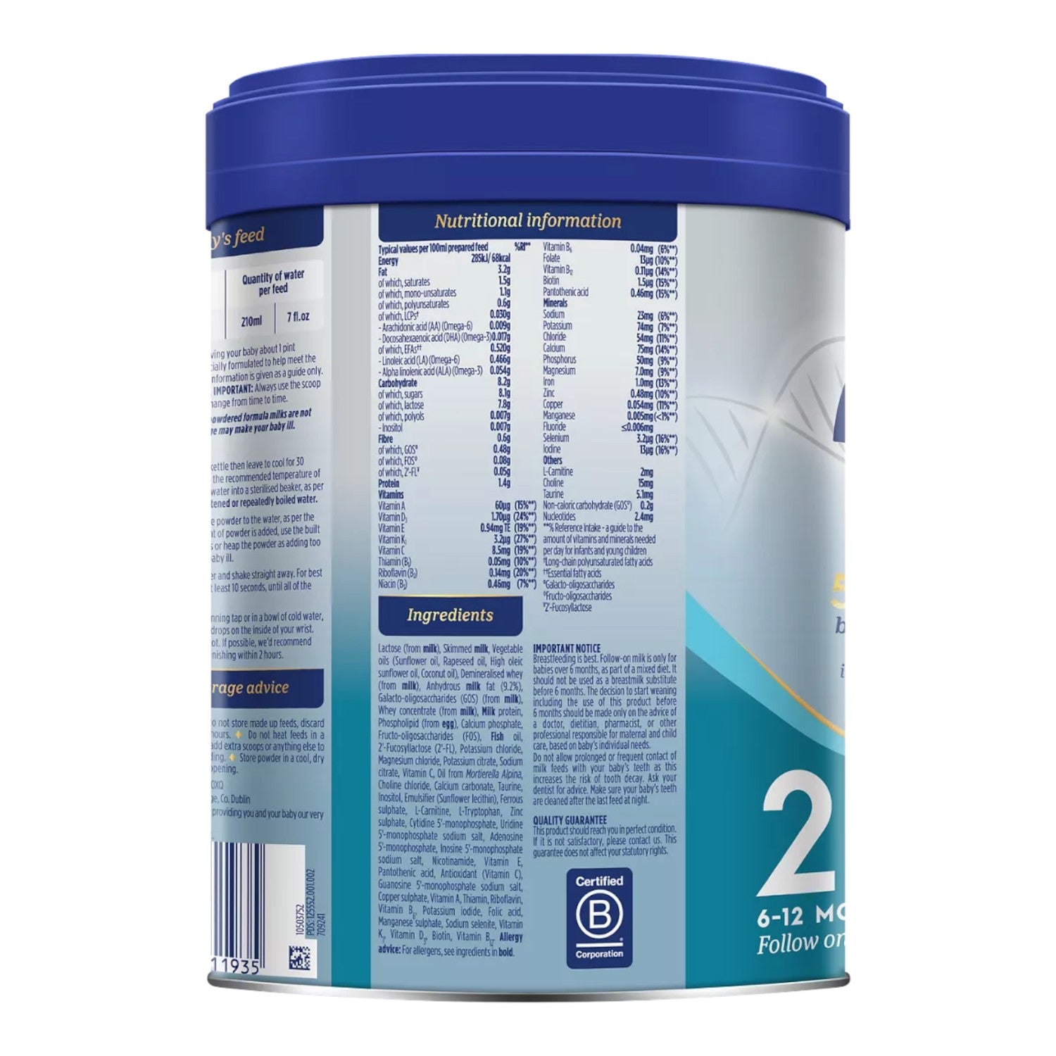 Aptamil Advanced 2 Follow on Milk (6-12m) 800g (Pack of 1