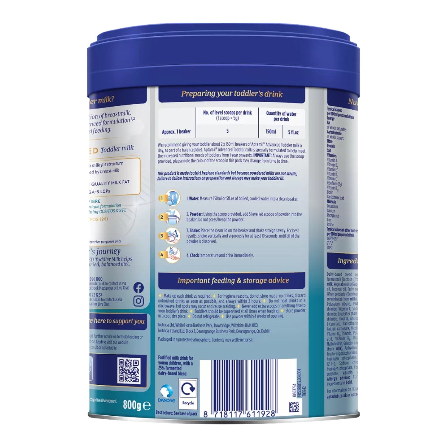 Aptamil Advanced 3 Toddler Milk (12-36m) 800g (Pack of 1)