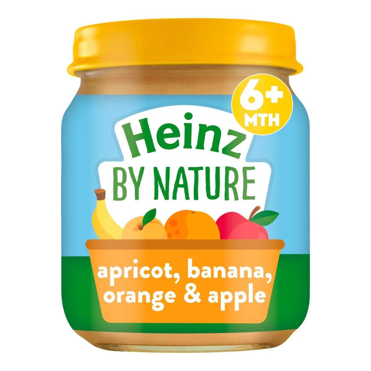 Heinz by Nature Baby Puree Bottle, Apple, Apricot, Banana & Orange - 120g