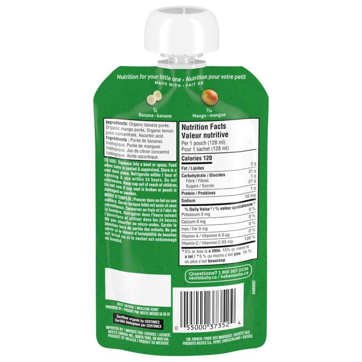 Gerber Organic Baby Puree, Banana Mango