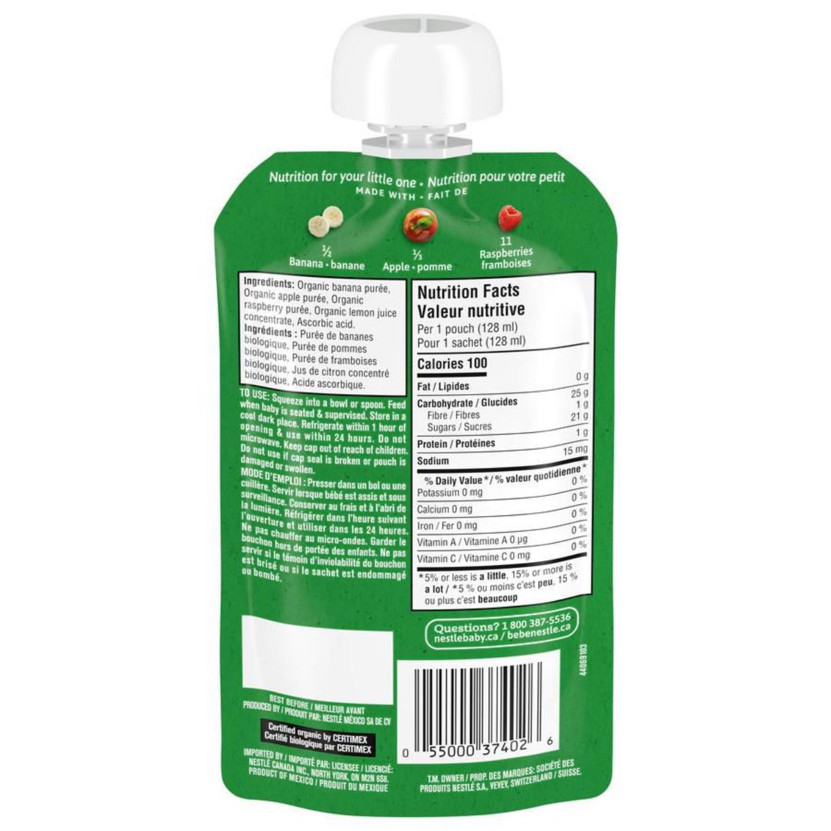 Gerber Organic Baby Puree, Banana Apple Rasberry